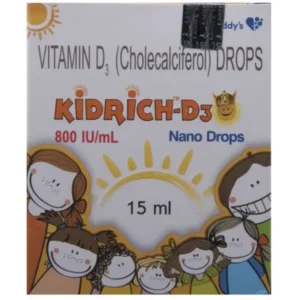 Kidrich-D3 Vitamin D3 (Cholecalciferol) 800 IU/ml Nano Drop | For Kids' Bone Health 15ml