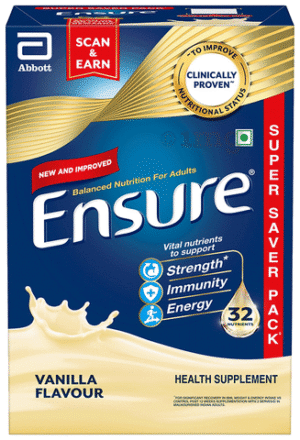 Ensure Powder Complete Balanced Drink for Adults | For Strength, Immunity & Energy | With Essential Vitamins | Nutrition Formula Vanilla 1kg