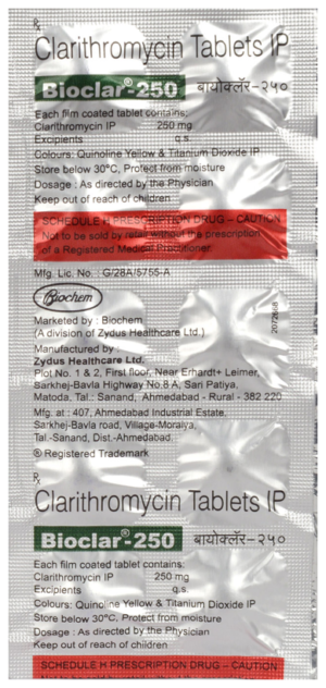 Bioclar 250 Tablet 10's