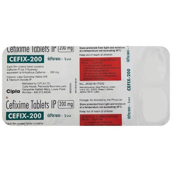 Cefix 200 tablet 10's